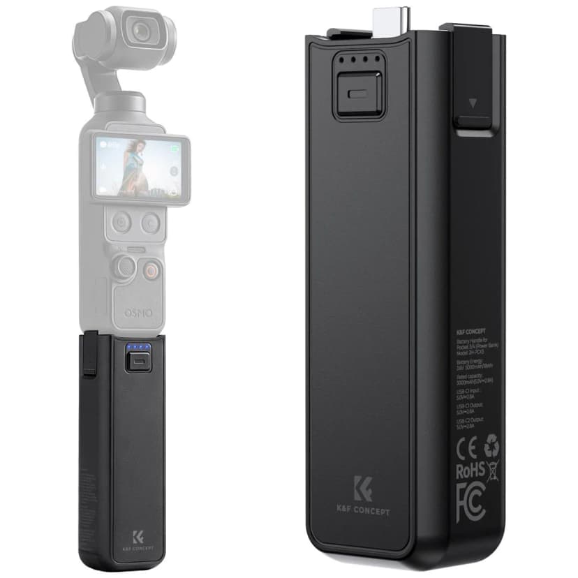 Pin dạng tay cầm cho máy quay DJI Osmo Pocket 3/4 K&F Concept | KF28.0139